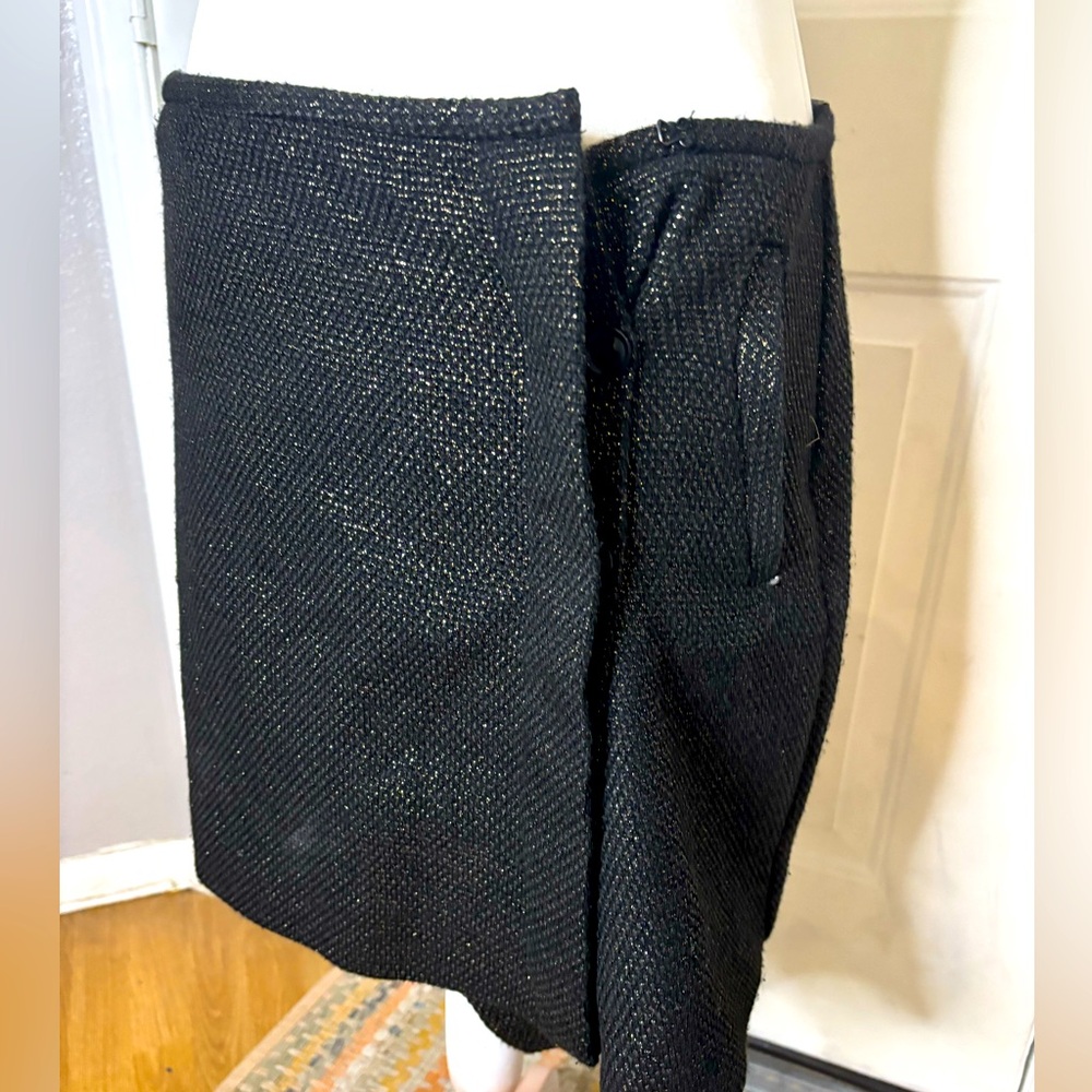 Banana republic factory nwt sz six Black gold woven Textured Skirt